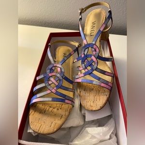 Multi color heeled sandal